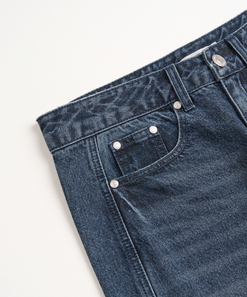 EXCONTAINER(エックスコンテナ)の「カーブドワイドデニムパンツ (WASHED INDIGO)(デニムパンツ・メンズ・その他・SMALL/MEDIUM/LARGE/X-LARGE)」の5枚目の写真