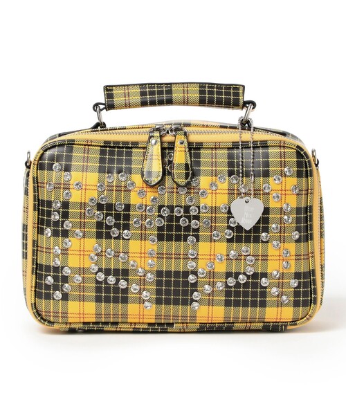 Ray BEAMS(レイビームス)の「HEY!Mrs ROSE / Rhinestone Mini Boston(トートバッグ・レディース・イエロー/ブラック・ONE SIZE)」の2枚目の写真