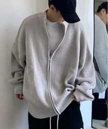 DSルーズフィットジップニットカーディガン