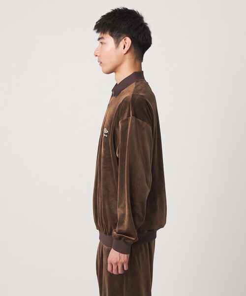 UMBRO(アンブロ)の「【別注】<UMBRO>ベロア 長袖 ポロシャツ(Tシャツ/カットソー・メンズ・ブラック/ダークブラウン・L/M)」の12枚目の写真