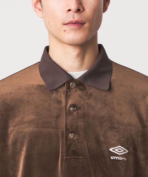 UMBRO(アンブロ)の「【別注】<UMBRO>ベロア 長袖 ポロシャツ(Tシャツ/カットソー・メンズ・ブラック/ダークブラウン・L/M)」の14枚目の写真