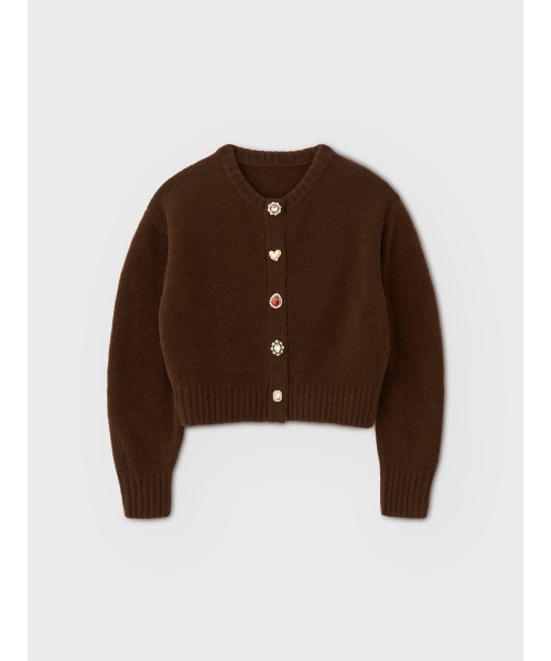 EIMY ISTOIRE(エイミーイストワール)の「BIJOU KNIT CARDIGAN(ノーカラージャケット・レディース・オフホワイト/ブラウン/ブラック/チャコールグレー・FREE)」の11枚目の写真