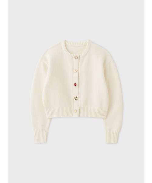 EIMY ISTOIRE(エイミーイストワール)の「BIJOU KNIT CARDIGAN(ノーカラージャケット・レディース・オフホワイト/ブラウン/ブラック/チャコールグレー・FREE)」の13枚目の写真
