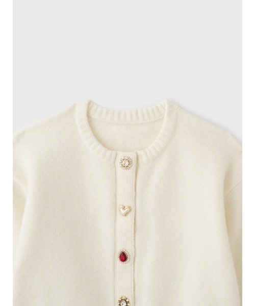 EIMY ISTOIRE(エイミーイストワール)の「BIJOU KNIT CARDIGAN(ノーカラージャケット・レディース・オフホワイト/ブラウン/ブラック/チャコールグレー・FREE)」の15枚目の写真