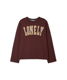 LONELY/LOVELY リバーシブル長袖Tシャツ バーガンディ