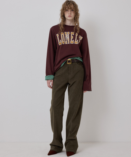 NOHANT（ノアン）の「LONELY/LOVELY リバーシブル長袖Tシャツ バーガンディ（Tシャツ/カットソー・レディース・バーガンディー・SMALL/MEDIUM/LARGE）」の2枚目の写真