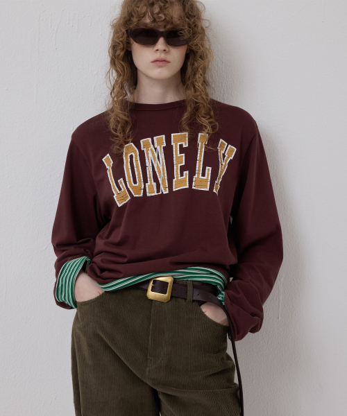 NOHANT（ノアン）の「LONELY/LOVELY リバーシブル長袖Tシャツ バーガンディ（Tシャツ/カットソー・レディース・バーガンディー・SMALL/MEDIUM/LARGE）」の3枚目の写真