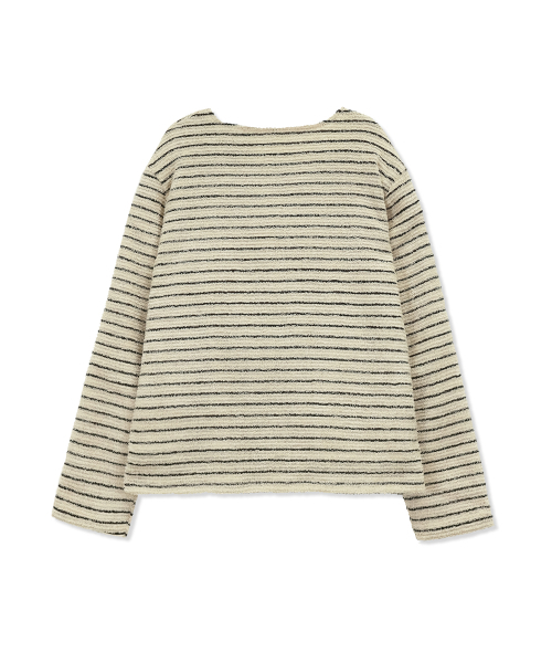 Yuje(ユジェ)の「FUR STRIPE CARDIGAN (2color)(カーディガン/ボレロ・レディース・ブラウン/ベージュ・FREE)」の8枚目の写真