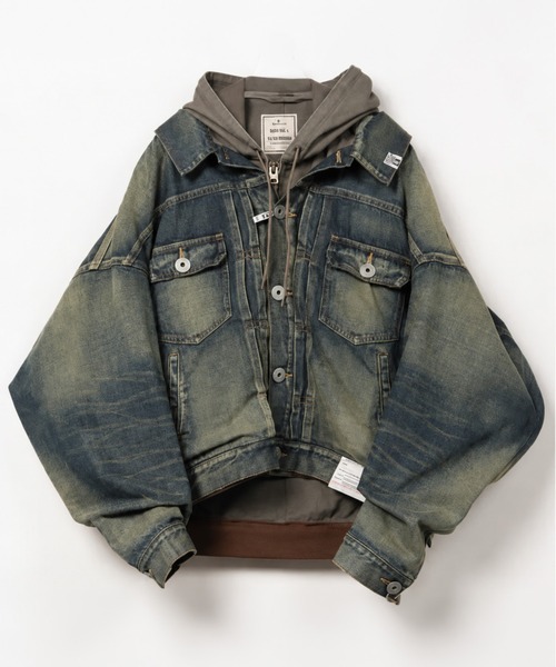 MIHARAYASUHIRO(ミハラヤスヒロ)の「【Maison MIHARAYASUHIRO / メゾンミハラヤスヒロ】LAYERED DENIM JACKET(ブルゾン・メンズ・インディゴブルー・46/44)」の1枚目の写真