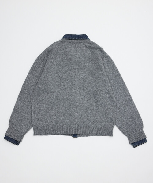 FREAK'S STORE（フリークスストア）の「デニム ドッキング ニットカーディガン（カーディガン/ボレロ・メンズ・グレー/ブラック・LARGE/MEDIUM）」の13枚目の写真