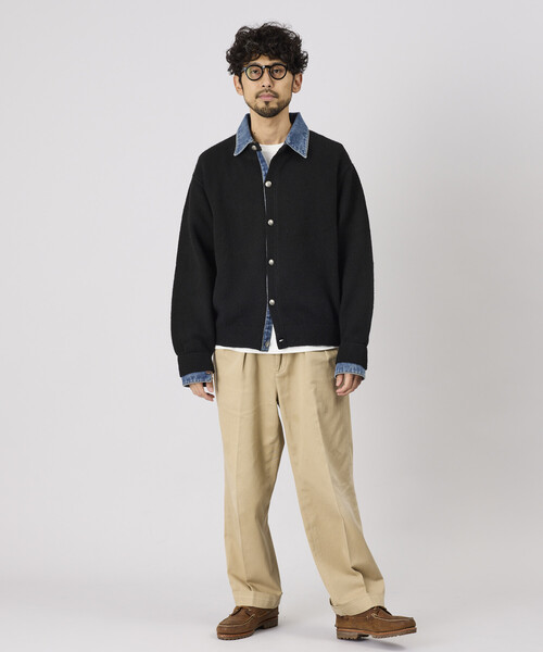 FREAK'S STORE（フリークスストア）の「デニム ドッキング ニットカーディガン（カーディガン/ボレロ・メンズ・グレー/ブラック・LARGE/MEDIUM）」の18枚目の写真