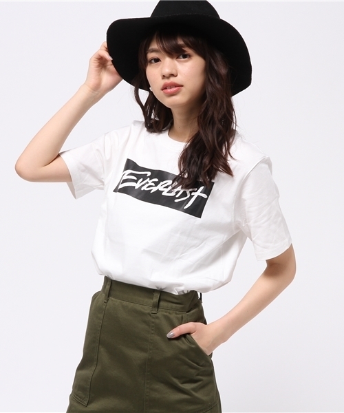 VENCEEXCHANGE（ヴァンスエクスチェンジ）の「EVERLAST エバーラスト ボックスロゴTシャツ（Tシャツ/カットソー・レディース・オフホワイト/ブラック・MEDIUM）」の2枚目の写真