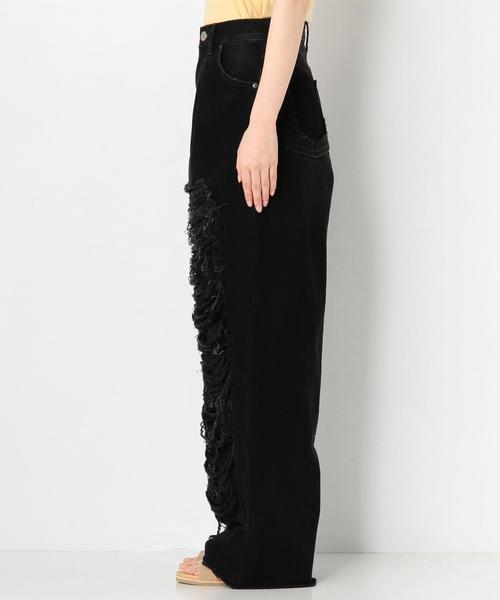 Another Edition（アナザーエディション）の「ダメージブラックデニムワイド/AEBC DAMAGE BLK/DNM WIDE（デニムパンツ・レディース・ブラック・MEDIUM/SMALL）」の4枚目の写真
