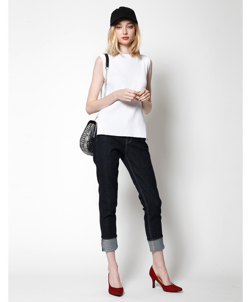 titivate（ティティベイト）の「ﾎﾞｰﾄﾈｯｸﾉｰｽﾘｰﾌﾞﾘﾌﾞﾆｯﾄﾌﾟﾙｵｰﾊﾞｰ（ニット/セーター・レディース・ホワイト/グリーン/ブラック/ベージュ・FREE）」の2枚目の写真