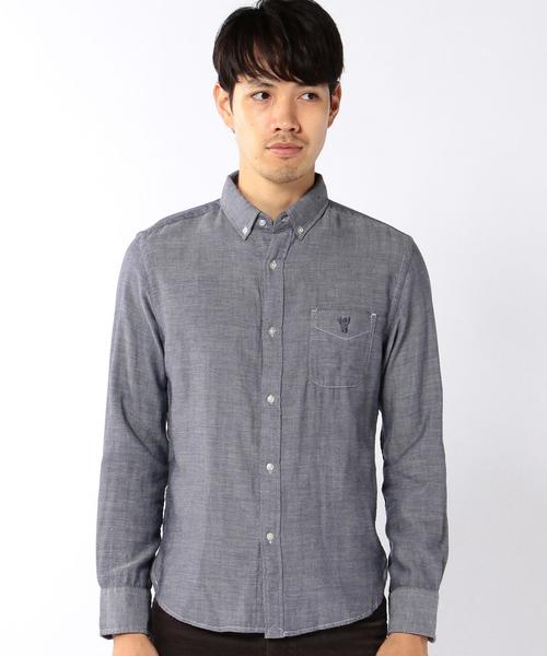 coen（コーエン）の「ダブルガーゼシャンブレーボタンダウンシャツ（シャツ/ブラウス・メンズ・ホワイト/ネイビー・X-SMALL/MEDIUM/SMALL/X-LARGE/LARGE）」の13枚目の写真