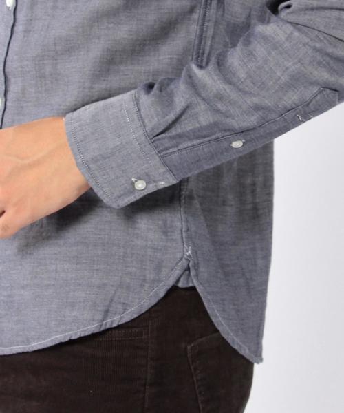 coen（コーエン）の「ダブルガーゼシャンブレーボタンダウンシャツ（シャツ/ブラウス・メンズ・ホワイト/ネイビー・X-SMALL/MEDIUM/SMALL/X-LARGE/LARGE）」の9枚目の写真