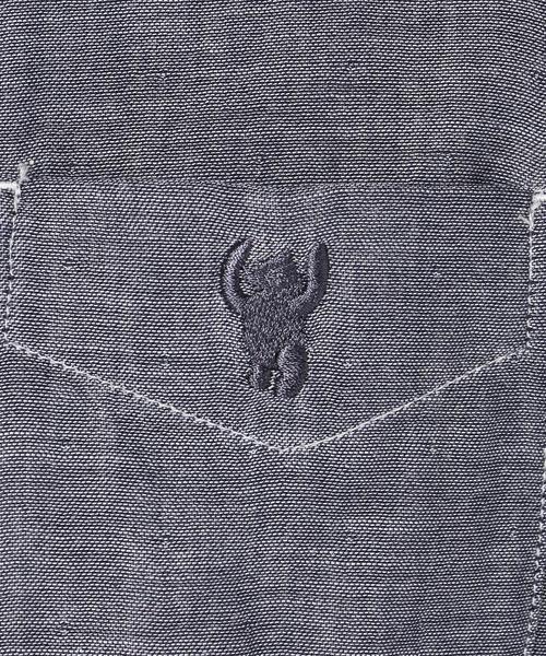 coen（コーエン）の「ダブルガーゼシャンブレーボタンダウンシャツ（シャツ/ブラウス・メンズ・ホワイト/ネイビー・X-SMALL/MEDIUM/SMALL/X-LARGE/LARGE）」の11枚目の写真