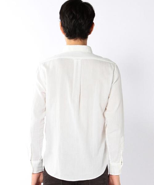 coen（コーエン）の「ダブルガーゼシャンブレーボタンダウンシャツ（シャツ/ブラウス・メンズ・ホワイト/ネイビー・X-SMALL/MEDIUM/SMALL/X-LARGE/LARGE）」の4枚目の写真