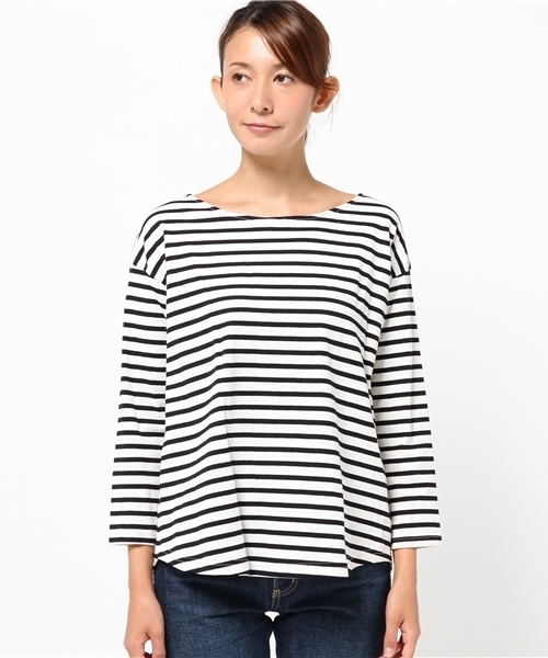 archives(アルシーヴ)の「レースアップ ボーダーカットソー(Tシャツ/カットソー・レディース・カーキ/ネイビー/オフホワイト・MEDIUM)」の10枚目の写真