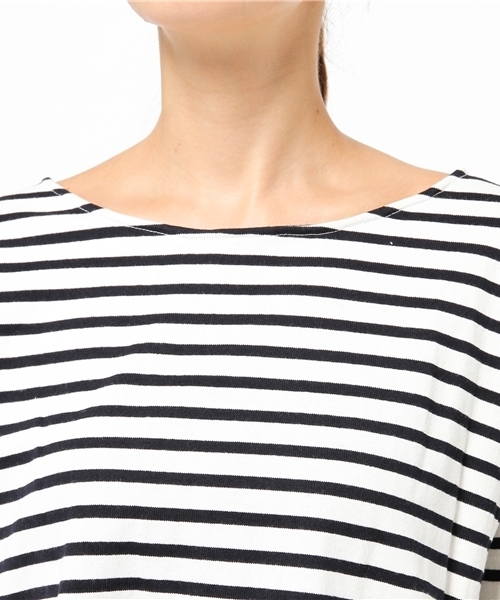 archives(アルシーヴ)の「レースアップ ボーダーカットソー(Tシャツ/カットソー・レディース・カーキ/ネイビー/オフホワイト・MEDIUM)」の13枚目の写真