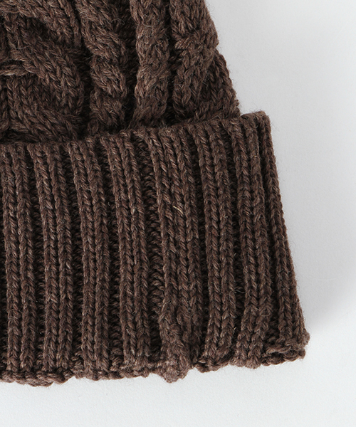 ikka（イッカ）の「ポンポンファーニットワッチ（ニットキャップ/ビーニー・レディース・オレンジ/ブラウン/グレー・FREE）」の4枚目の写真