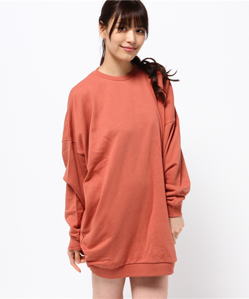 SLY（スライ）の「DROP SHOULDER SW OP（ワンピース・レディース・ブラック/ワインレッド/トップグレー/オレンジ・2/1）」の4枚目の写真