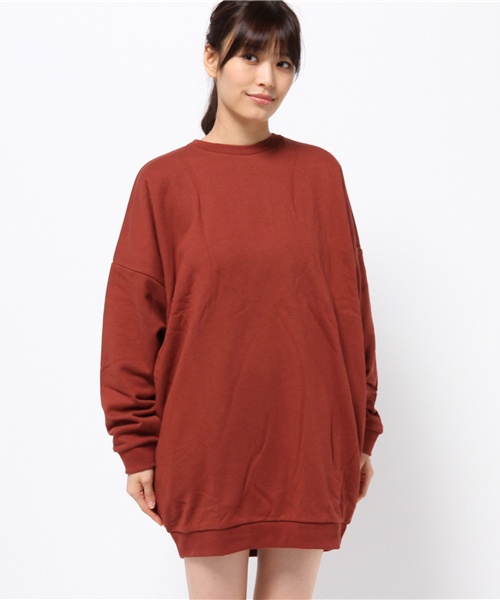 SLY（スライ）の「DROP SHOULDER SW OP（ワンピース・レディース・ブラック/ワインレッド/トップグレー/オレンジ・2/1）」の9枚目の写真