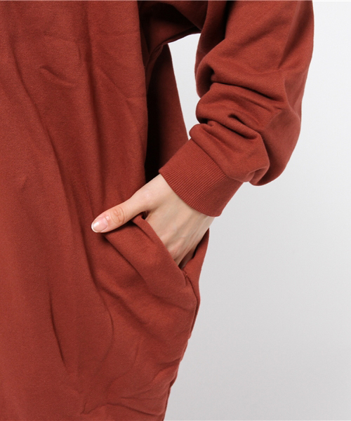 SLY（スライ）の「DROP SHOULDER SW OP（ワンピース・レディース・ブラック/ワインレッド/トップグレー/オレンジ・2/1）」の6枚目の写真