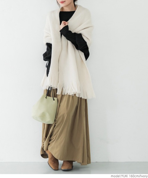 coca（coca）（コカ）の「＼新色登場／肌触り抜群 ふんわりタッチシンプルマフラー（マフラー・レディース・ダークベージュ/グレー/ブラック/ピンク/ネイビー/ホワイト/ピンク系その他/アイボリー・ONE SIZE）」の19枚目の写真