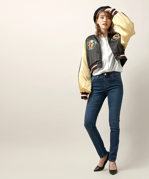 WEGO（ウィゴー）の「WEGO/チャイナクロップドブルゾン（ブルゾン・レディース・ライトピンク/ブラック・FREE）」の12枚目の写真