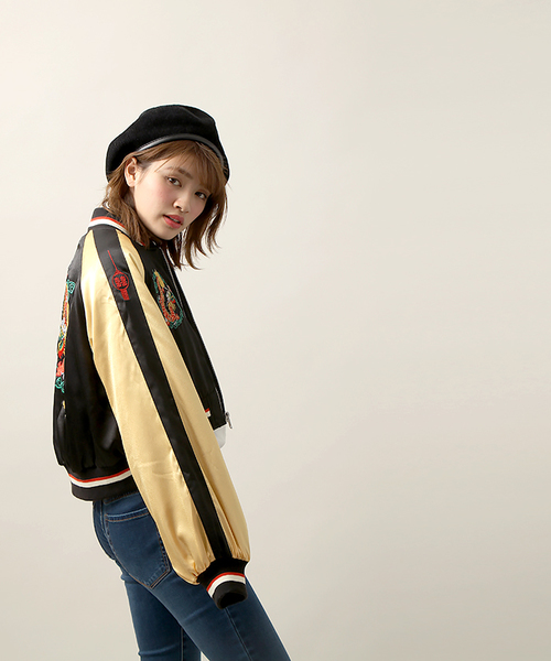 WEGO（ウィゴー）の「WEGO/チャイナクロップドブルゾン（ブルゾン・レディース・ライトピンク/ブラック・FREE）」の14枚目の写真