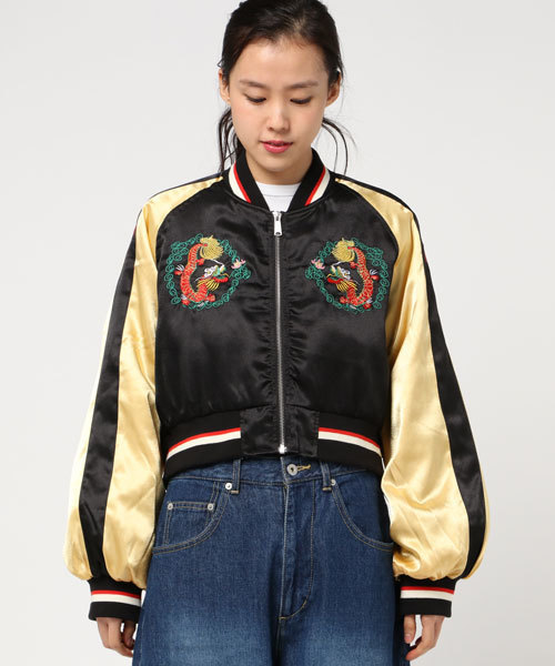 WEGO（ウィゴー）の「WEGO/チャイナクロップドブルゾン（ブルゾン・レディース・ライトピンク/ブラック・FREE）」の3枚目の写真