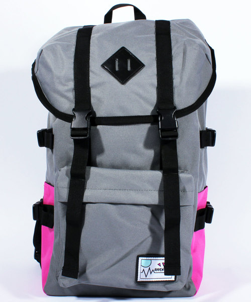 8(eight)(エイト)の「ナイロン リュックサック 大容量(バックパック/リュック・メンズ・グリーン/ブラック×ブルー/ブラック×イエロー/ブラック×ピンク/ヘザーグレー/グレー×ピンク/ブラック×グリーン/ブラック×レッド/ピンク/ブルー/パープル・FREE)」の8枚目の写真