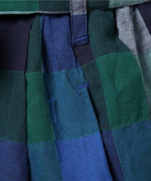 POU DOU DOU(プードゥドゥ)の「ブロックcheckリボンベルトロングスカート(スカート・レディース・イエロー/ネイビー/ピンク・3)」の6枚目の写真