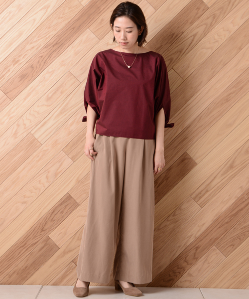 un dix cors（アンディコール）の「袖リボンドルマンブラウス（シャツ/ブラウス・レディース・レッド/ブラック・ﾌﾘ-）」の4枚目の写真