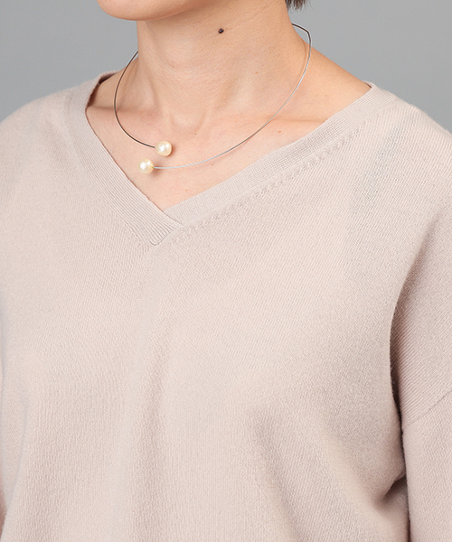 RIVE DROITE（リヴドロワ）の「W100ボリュームスリーブプルオーバー（ニット/セーター・レディース・ライトグリーン/ネイビー/ピンクベージュ・FREE）」の7枚目の写真