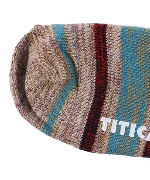 チチカカ(チチカカ)の「ミックスボーダー ルーズ靴下(ソックス/靴下・レディース・レッド系その他/ネイビー/ベージュ・FREE)」の4枚目の写真