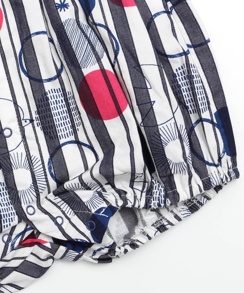 apres les cours（アプレレクール）の「トリさんドット肩フリルロンパス（ロンパース・キッズ・ネイビー/イエロー・70/80）」の7枚目の写真