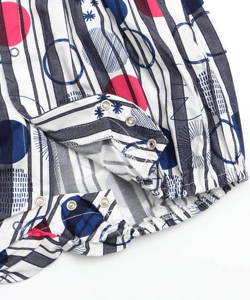 apres les cours（アプレレクール）の「トリさんドット肩フリルロンパス（ロンパース・キッズ・ネイビー/イエロー・70/80）」の8枚目の写真