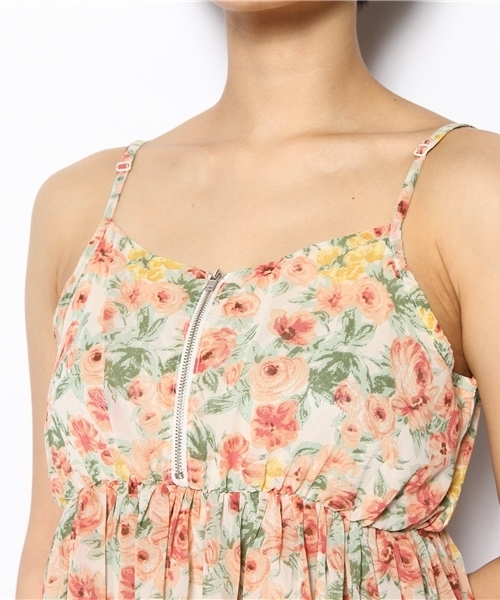 one after another NICE CLAUP（ワンアフターアナザーナイスクラップ）の「花柄シフォンワンピ（ワンピース・レディース・ピンク/オレンジ/ブルー・FREE）」の10枚目の写真