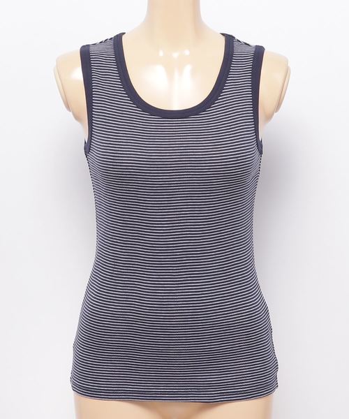 MILLER（ミラー）の「・Robert P. Miller / ロバート・ピー・ミラー リブタンクトップ ノースリーブ 808C　DRE（タンクトップ・レディース・ホワイト/ブラック/ネイビー/グレー/ブラック系その他/ダークネイビー/ホワイト×ブラック/ネイビー×ホワイト・FREE）」の8枚目の写真