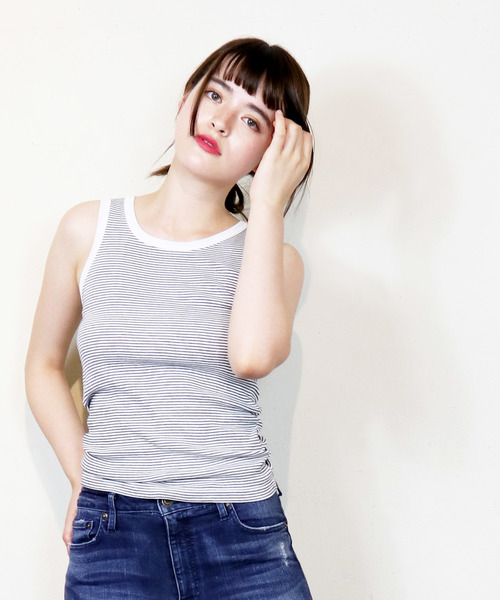 MILLER（ミラー）の「・Robert P. Miller / ロバート・ピー・ミラー リブタンクトップ ノースリーブ 808C　DRE（タンクトップ・レディース・ホワイト/ブラック/ネイビー/グレー/ブラック系その他/ダークネイビー/ホワイト×ブラック/ネイビー×ホワイト・FREE）」の19枚目の写真