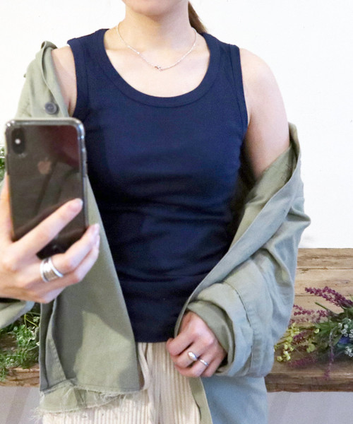 MILLER（ミラー）の「・Robert P. Miller / ロバート・ピー・ミラー リブタンクトップ ノースリーブ 808C　DRE（タンクトップ・レディース・ホワイト/ブラック/ネイビー/グレー/ブラック系その他/ダークネイビー/ホワイト×ブラック/ネイビー×ホワイト・FREE）」の20枚目の写真