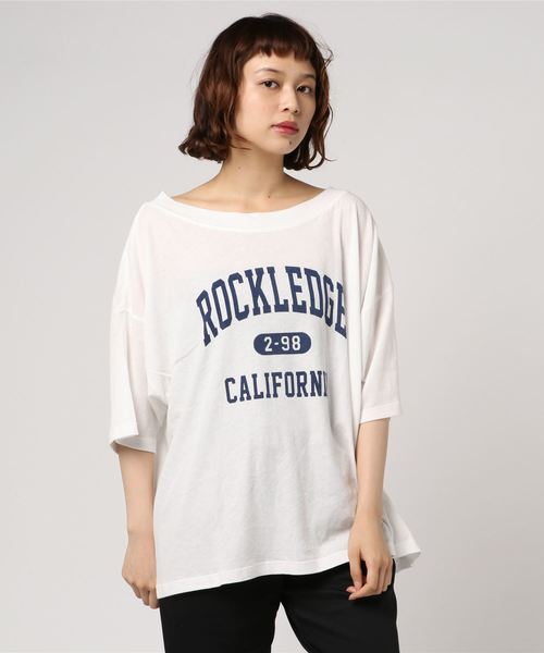 LOWRYS FARM(ローリーズファーム)の「カレッジBIGロゴTシャツ 802182(Tシャツ/カットソー・レディース・グレー/イエロー/ホワイト×レッド/ホワイト×ネイビー・FREE)」の16枚目の写真