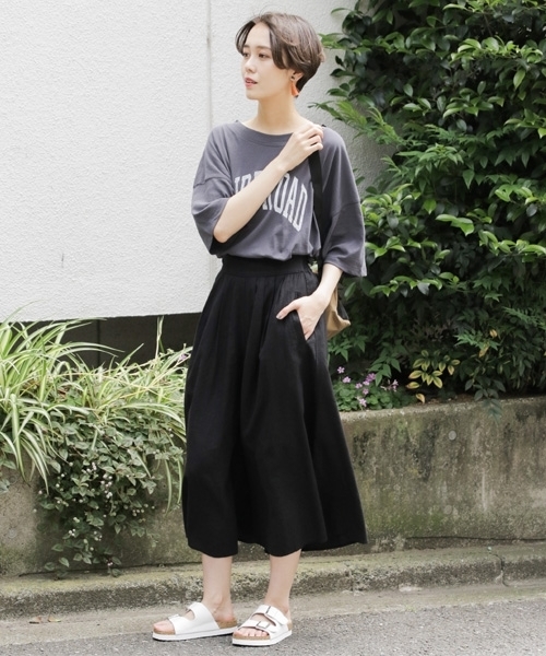 LOWRYS FARM(ローリーズファーム)の「カレッジBIGロゴTシャツ 802182(Tシャツ/カットソー・レディース・グレー/イエロー/ホワイト×レッド/ホワイト×ネイビー・FREE)」の7枚目の写真