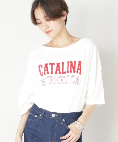 LOWRYS FARM(ローリーズファーム)の「カレッジBIGロゴTシャツ 802182(Tシャツ/カットソー・レディース・グレー/イエロー/ホワイト×レッド/ホワイト×ネイビー・FREE)」の18枚目の写真