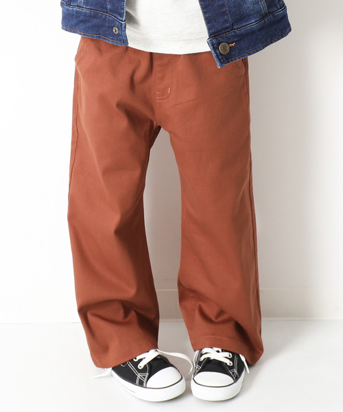 devirock（デビロック）の「ベーシックワイドチノパンツ ロングパンツ ワイドパンツ（その他パンツ・キッズ・ベージュ/ネイビー/ブラウン/カーキ/チャコール/ブラック・110cm/100cm/120cm/130cm/140cm/150cm/160cm）」の4枚目の写真