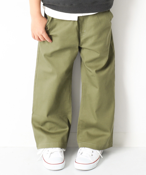 devirock（デビロック）の「ベーシックワイドチノパンツ ロングパンツ ワイドパンツ（その他パンツ・キッズ・ベージュ/ネイビー/ブラウン/カーキ/チャコール/ブラック・110cm/100cm/120cm/130cm/140cm/150cm/160cm）」の6枚目の写真