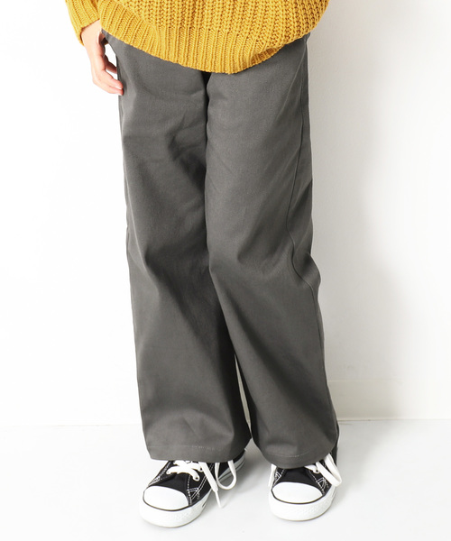 devirock（デビロック）の「ベーシックワイドチノパンツ ロングパンツ ワイドパンツ（その他パンツ・キッズ・ベージュ/ネイビー/ブラウン/カーキ/チャコール/ブラック・110cm/100cm/120cm/130cm/140cm/150cm/160cm）」の3枚目の写真