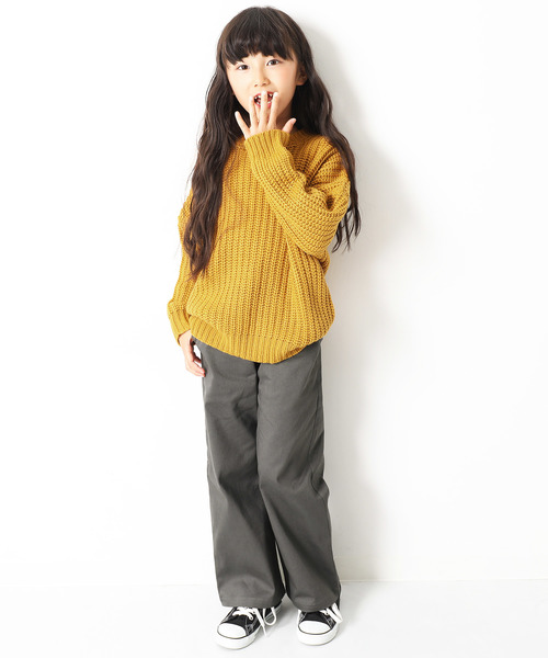 devirock（デビロック）の「ベーシックワイドチノパンツ ロングパンツ ワイドパンツ（その他パンツ・キッズ・ベージュ/ネイビー/ブラウン/カーキ/チャコール/ブラック・110cm/100cm/120cm/130cm/140cm/150cm/160cm）」の7枚目の写真